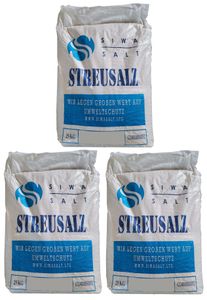 75 kg (3x25kg) Streusalz Siwa Salt hochwertiges Auftausalz Winterdienst Streugut