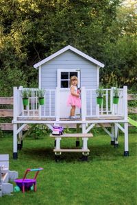 Kinderspielhaus Spielhaus Holz-Gartenhaus Spielhütte aus Holz für Kinder - (3994)