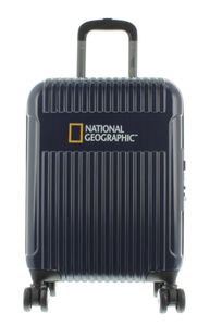 National Geographic Spinner Koffer, 4 Doppelrollen, Zahlenschloss Zoll Gr. S, Ng Transit S 55 cm Navy