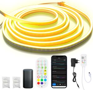 Hengda NEON LED Streifen Dimmbar 10M, RGBIC Neon LED Strip, App Steuerung und Fernbedienung Timer Musik Sync, mit Alexa und Google Assistant Innen Außen Deko