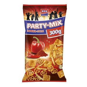 XOX Partymix Paprika Style Kartoffel Weizen Snack feurig würzig 300g