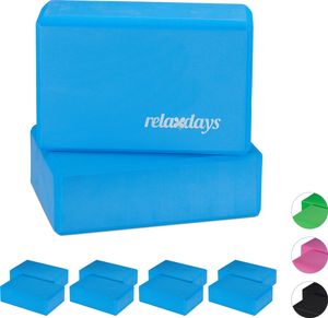 relaxdays 10 x Yogablock blau