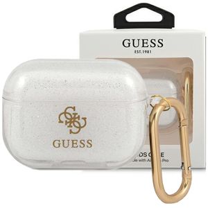 Guess GUAPUCG4GT pouzdro na Airpods PRO transparent Glitter Collection