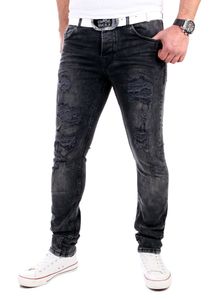 VSCT Jeans Herren Keno Rock Heavy Destroyed Look Jeans-Hose V-5641831 Schwarz W31 / L32