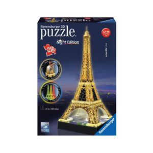 RAVENSBURGER Svietiace 3D puzzle Night Edition Eiffelova veža 216 dielikov