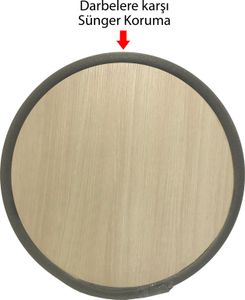 Akkaya Holzbodentisch Sofra Esstisch Klapptisch mit Metalfüße Durchmesser 90cm