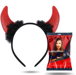 Teufelsohren Kopfbedeckung Teufelshörner Teufel Accessoire zu Kostüm Damen & Kinder an Fasching & Karneval & Halloween Teufelsohren Kopfbedeckung Teufelshörner Teufel Accessoire zu Kostüm Damen & Kinder an Fasching & Karneval & Halloween