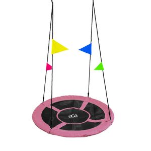 Aga Závesný hojdací kruh 90 cm Ružový s vlajkami Aga Závesný hojdací kruh 90 cm Ružový s vlajkami