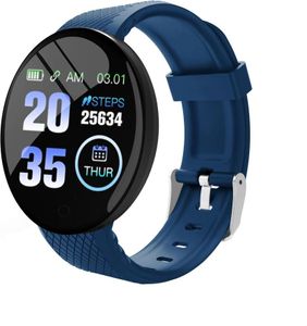 D18-Farbbildschirm-Smart-Armband, 1,3-Zoll-Touchscreen/Gesundheitsüberwachung/USB-Plug-and-Play/mehrere Sportmodi/IP65 wasserdicht, blau