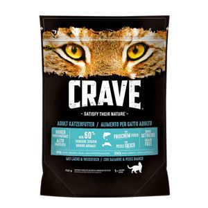 Crave Trockenfutter für Katzen Adult mit Lachs und Weissfisch 750g