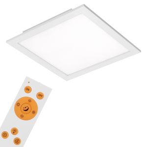 CCT LED Panel BRILONER LEUCHTEN PIATTO, 18 W, 1800 lm, IP20, weiß, Kunststoff-Metall, Dimmbar, mit Fernbedienung, CCT, 29,5 x 29,5 x 4,8 cm