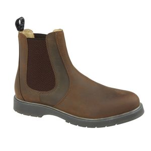 Grafters - Pánske/dámske členkové topánky, voskovaná koža DF2244 (48 EU) (Brown)
