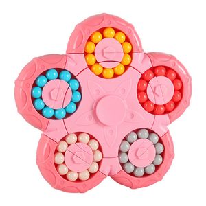 Magic Beans IQ Game Cube Toy,Rotating Finger 3D Puzzle,Fidget Spinner,Zauberwürfel Puzzle,zehnseitige Kreisel-Zauberbohnen,pink