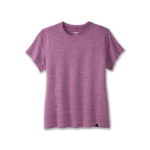 Brooks Luxe Short Sleeve - htr washed plum, Größe:M