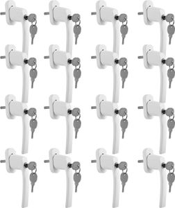 Fenstergriff Fenstergriffe Alu Set Sicherheitsfenstergriff abschließbar Griff 16X weiß