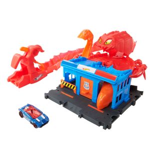 Hot Wheels City Nemesis Lab Scorpion Set inkl. 1 Spielzeugauto, Zubehör