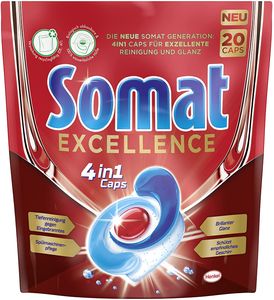 Somat Excellence 4in1 Caps 1x20 Caps Spülmaschinen Reinigung Geschirrspülmittel