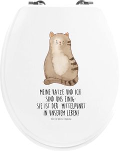 Mr. & Mrs. Panda Motiv WC Sitz Katze Sitzen - Weiß - Geschenk, Kater, WC-Sitz, Katzenliebhaber, Klodeckel, Cat, Katzenmotiv, Katzen, Miau, Klobrille, Toilette, Liebe