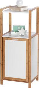 WENKO Regal Finja mit Wäschebox Badregal Bambus Bad WC Schlafzimmer 40x95x30cm