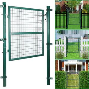 Jopassy Gartentor Gartentür Zauntür Zauntor Gartenpforte Pforte Gartenzaun Tor verzinkter Stahl Hoftür Garten 100x100CM Grün