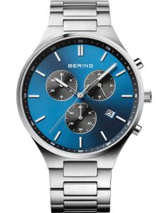 BERING Herrenuhr analog Quarz mit Titanband mit Titanelementen-Armband 11743-707