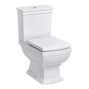 Stand-WC Toilette mit Spülkasten Soft-Close Retro-Stil weiss Boden-WC