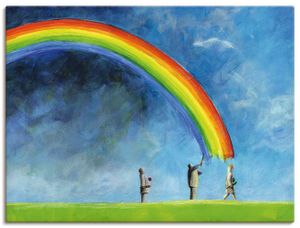 ARTland Leinwandbilder Regenbogen malen Größe: 40x30 cm
