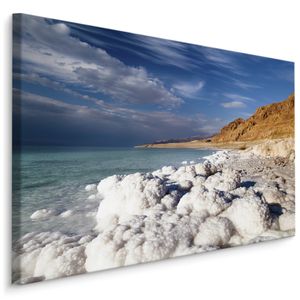 Fabelhafte Canvas LEINWAND BILDER 90x60 cm XXL Kunstdruck Meer Felsen Wolken Eis