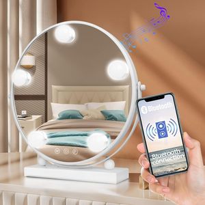 Fine Life Pro Zrkadlo na toaletný stolík Make-up Mirror s osvetlením LED, pamäťová funkcia, priemer 40 cm, funkcia Bluetooth