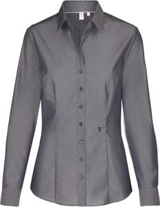 Seidensticker CITY-BLUSE Damen Bluse Langarm Kent Slim-Fit Grau 48