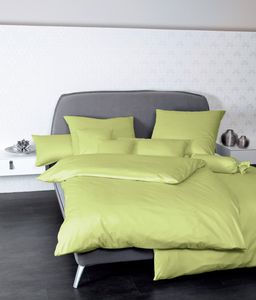 Traumschloss Mako-Satin Bettbezug 155 x 220 cm apfelgrün 100% Mako-Baumwolle, mit Reißverschluss