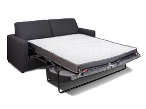 Schlafsofa mit Matratze 3-Sitzer - Stoff - Anthrazit - Liegefläche 140 cm - Matratze 14 cm - DONETO