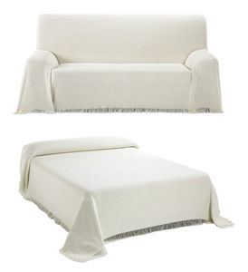 Beautex Tagesdecke - Wohnzimmer Decke aus Baumwolle, Praktischer Überwurf als Sofadecke oder Couchdecke -  Bed Throw Blanket - Hochwertiger Bettüberwurf in Natur, 230x260 cm