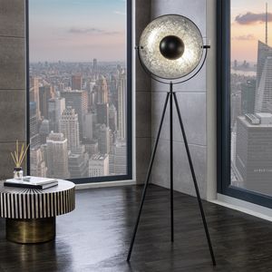 riess-ambiente Industrial Stehlampe STUDIO 150cm schwarz Blattsilber-Optik neigbarer Schirm Stehleuchte Lampe Leuchte