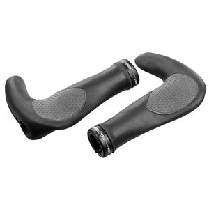 Ergotec MTB-Ergo-Griffe AKSB 09 Fahrradgriffe Fahrrad Griff ergonomisch, Farbe:schwarz/grau