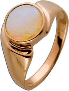 Opal Ring Rosegold 585 14 Karat modernes Design Austalien Vollopal Cabochon 1,00ct. feinste Opal Qu
