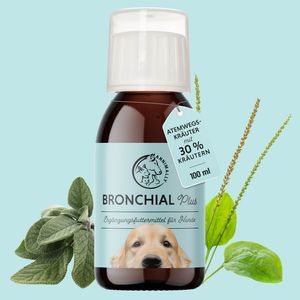 Bronchial Plus 100 ml - Unterstützt die Atemwege von Hunden - Atemwegssaft für Hunde - Enzianwurzel, Fenchel, Salbei, Echinacea, etc.