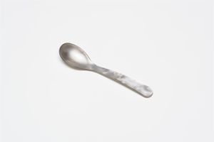 G.F. Heim Söhne Eierlöffel aus Acrylglas silber 12,5cm