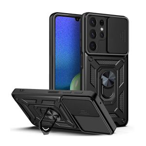 Armor Hülle für Samsung Galaxy S22 Ultra Kameraschutz Handy Panzer Case Cover Schutzhülle Outdoor Farbe: Schwarz