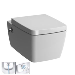 VitrA Metropole Wand-WC Tiefspüler mit Bidetfunktion | Dusch Hänge WC Randlos mit Integrierter Armatur | WC-Sitz mit Absenkautomatik Softclose