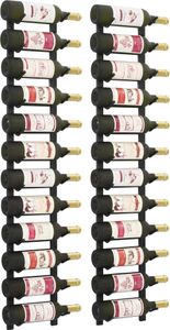 Prolenta Premium  Wand-Weinregale für 12 Flaschen 2 Stk. Schwarz Eisen