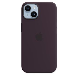 Apple Silikon Case iPhone 14          rd  mit MagSafe - holunder