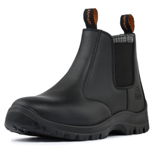 Sicherheitsschuhe Herren S3 SRC Stahlkappe Rutschfest Wasserdicht Leder Chelsea Arbeitsschuhe