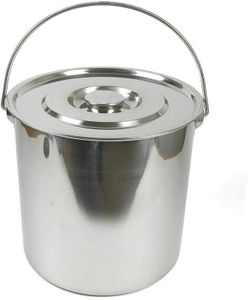 20L nerezový kbelík na vodu s víkem Kuchyňský kbelík Kbelík na potraviny Kbelík na mléko Kbelík na šampaňské Chladič na led Kbelík o výšce 29 cm