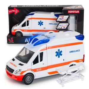 Spielzeugauto Medical Responder, Rettungswagen, inkl. Trage, Heckklappe zum Öffnen, Licht & Sound, Großes Spielzeugauto Krankenwagen für Kinder