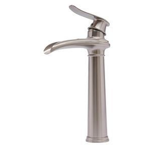 Badezimmer Wasserhahn Retro Messing Wasserfall Waschbecken Wasserhähne mit Einzelhebel (Silber)
