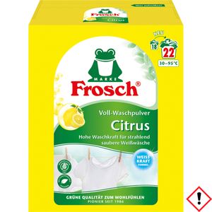 Frosch Citrusový prací prášek s vysokou prací silou Veganský prášek 22 WL