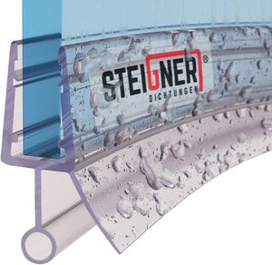 STEIGNER Duschdichtung, 50cm, Glasstärke 3,5/ 4/ 5 mm, Vorgebogene PVC Ersatzdichtung für Runddusche, UK18