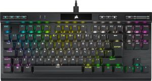 Corsair K70 RGB TKL Champion Series Tenkeyless mechanische kabelgebundene Gaming-Tastatur – Cherry MX Red Switches – PBT Double-Shot-Tastenkappen – iC