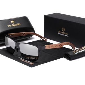 Polarizační sluneční brýle NERDY wood UV400 set XXL s pouzdrem - stříbrná zrcátka